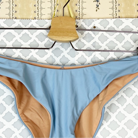 NWT J. Crew Curved Waist Cheeky Bikini Bottom in Light Blue - Picture 2 of 7